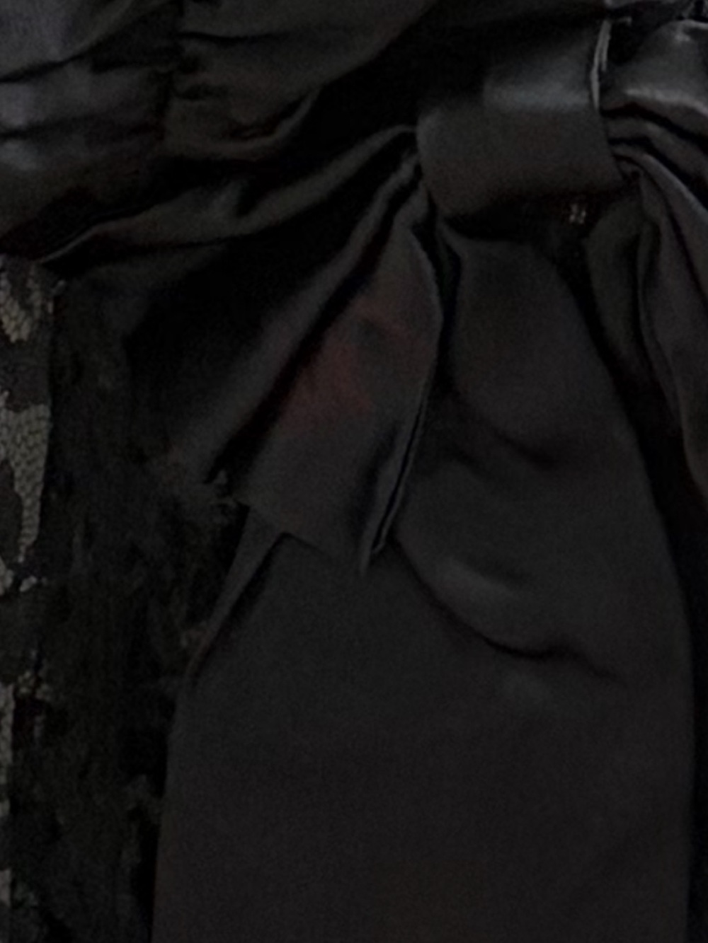 Vintage Gunne Sax Black Strapless Ruched Lace-Hem Cocktail Dress Sz5 80’s Style - Picture 7 of 7